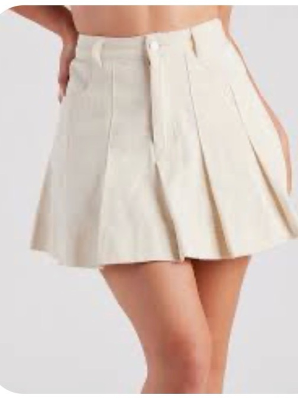NWT Chelsea & Violet Cream Pleated Skater Mini Skirt size S